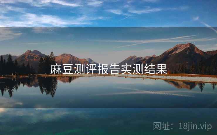 麻豆测评报告实测结果